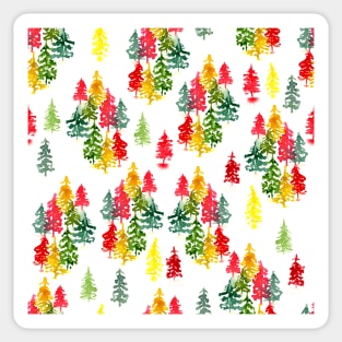 Watercolor Christmas trees Sticker